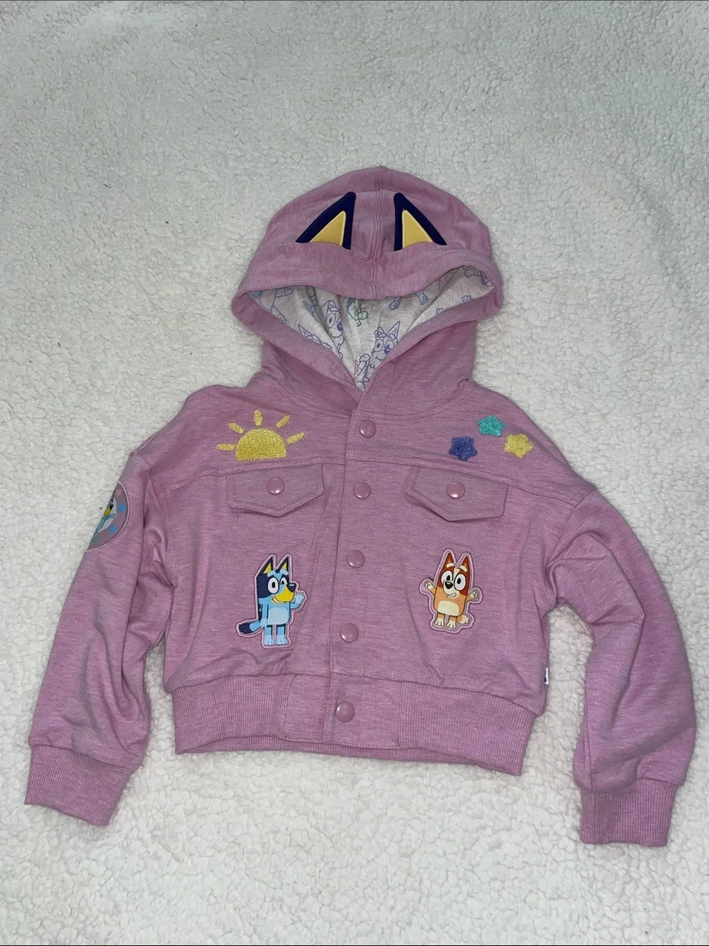Little Sleepies Pink Bluey Trucker Jacket